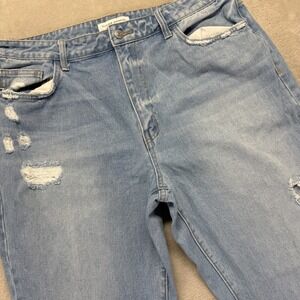 Flying Monkey Jeans Women's 32 Angie‎ High Rise Vintage Crop Light Wash Raw Hem